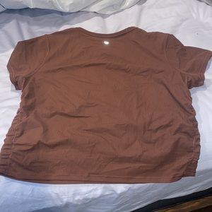 Lululemon all it takes ribbed nulu t shirt size 14 java brown